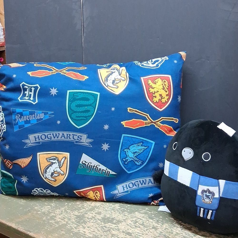 Kellytoy Squishmallows Harry Potter‎ Ravenclaw Raven & Big Pillow